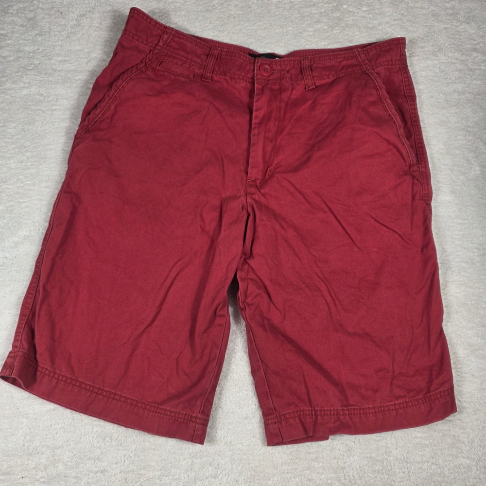 OP Chino Shorts Mens 36 Red Excellent Cotton Twill Flat Front Casual Summer Surf
